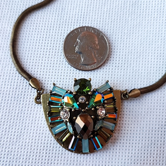 Lia Sophia Outlet Signed Oil Slick Oxidized Brass Necklace NWT - Picture 5 of 12